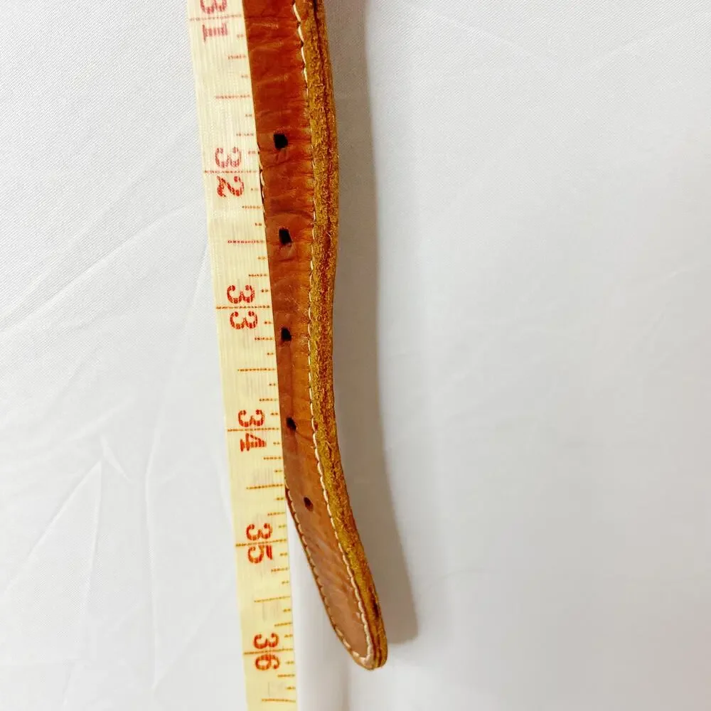 Italian Leather Belt With Green Accents Size Large